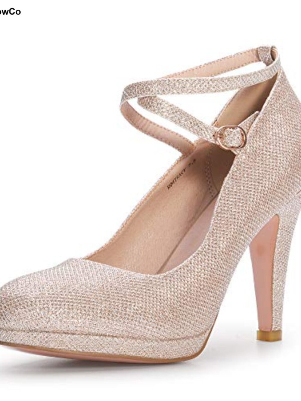 Platform High Heels Closed Toe Cross Ankle Strap Pumps